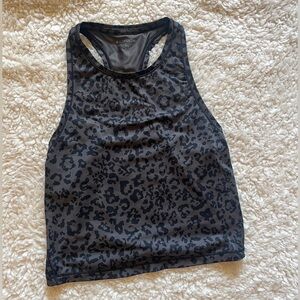 Athleta Leopard Print Crop Workout Tank Small